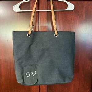 Black and Tan On-the-Go Wine Tote Bag with Minimalist Design